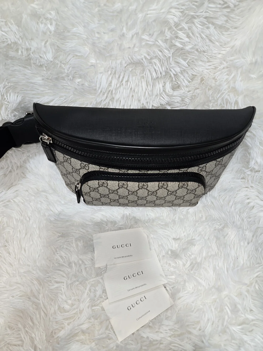 Gucci Beige GG Supreme Canvas Belt Bag